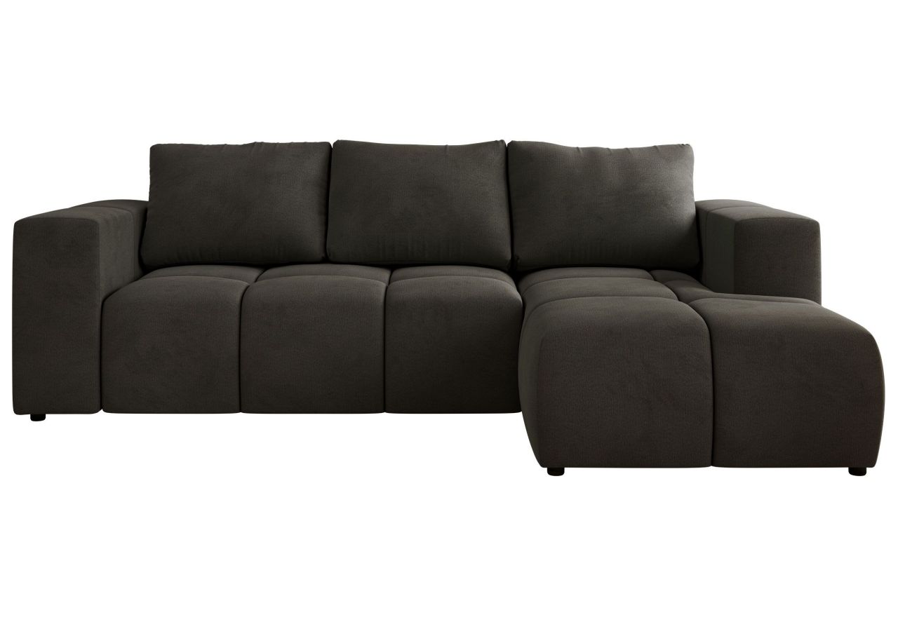 Narożnik MONIVA L - strona prawa - ciemnoszary, welwet