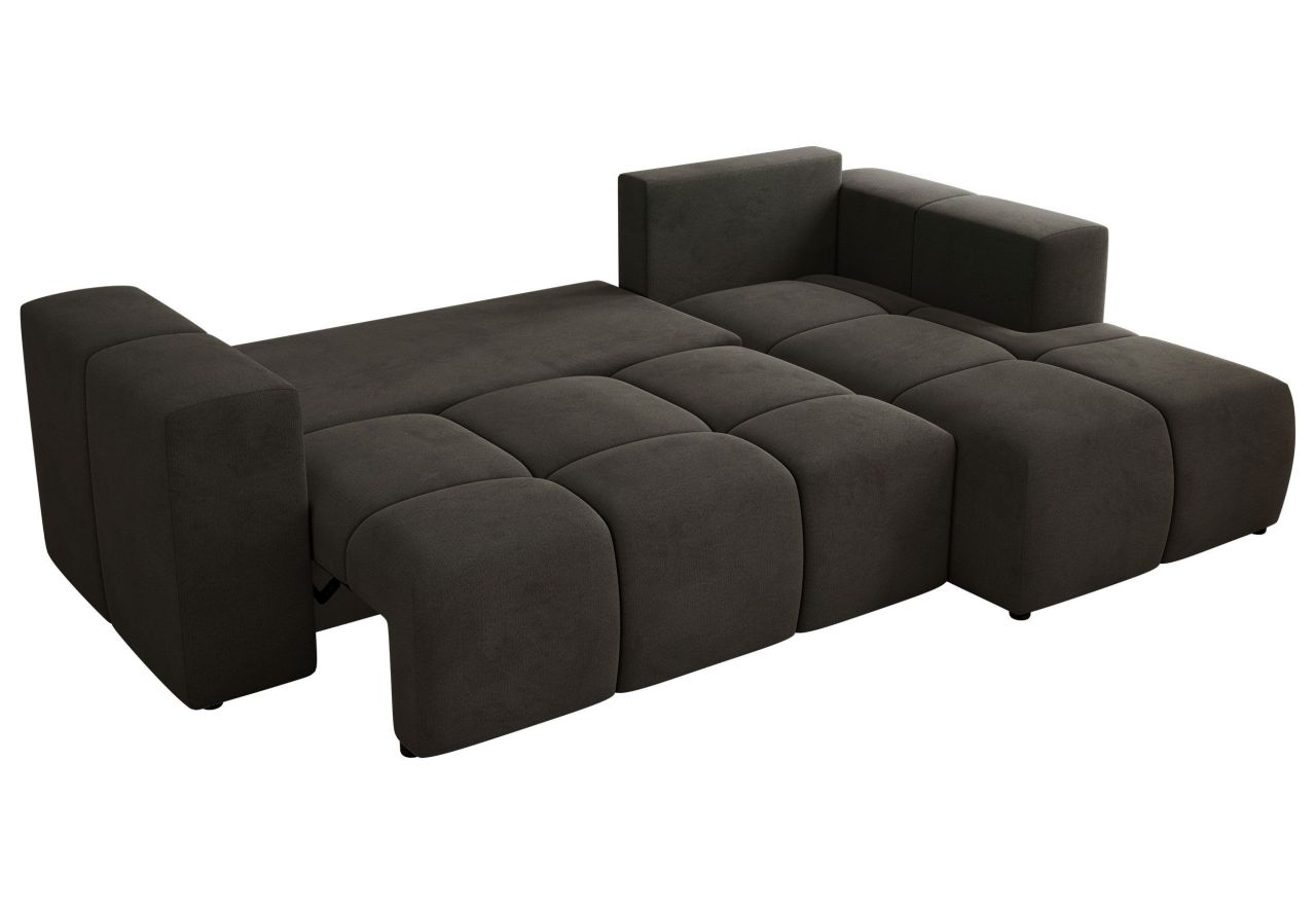 Narożnik MONIVA L - strona prawa - ciemnoszary, welwet