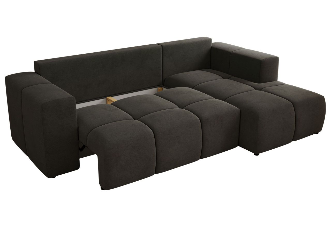 Narożnik MONIVA L - strona prawa - ciemnoszary, welwet