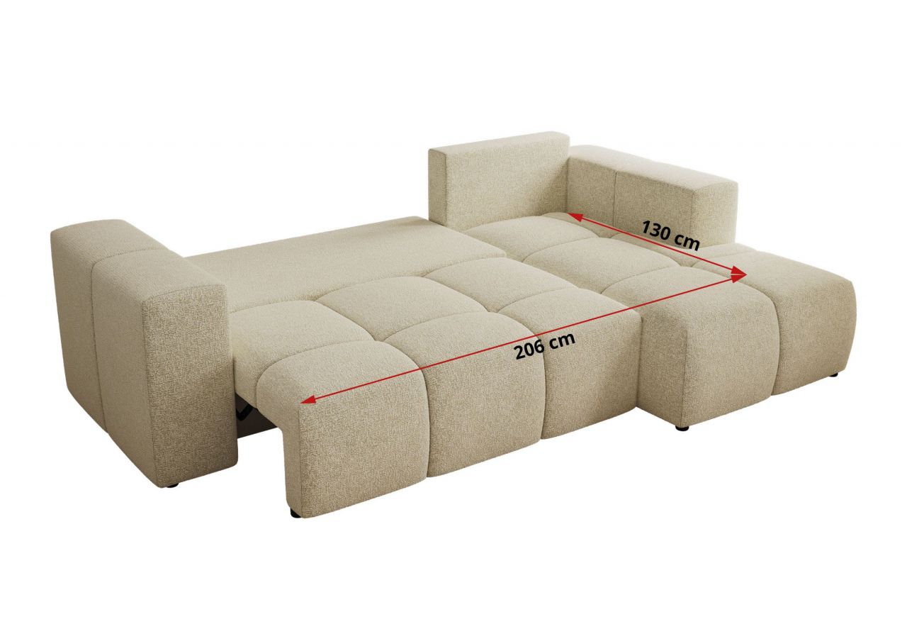 Narożnik MONIVA L - strona prawa - kremowy, struktura