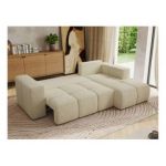 Narożnik MONIVA L - strona prawa - kremowy, struktura