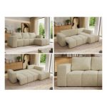 Narożnik MONIVA L - strona prawa - kremowy, struktura