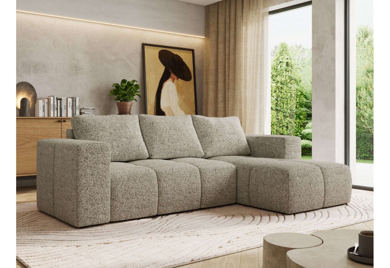 Narożnik MONIVA L - strona prawa - beżowy, struktura