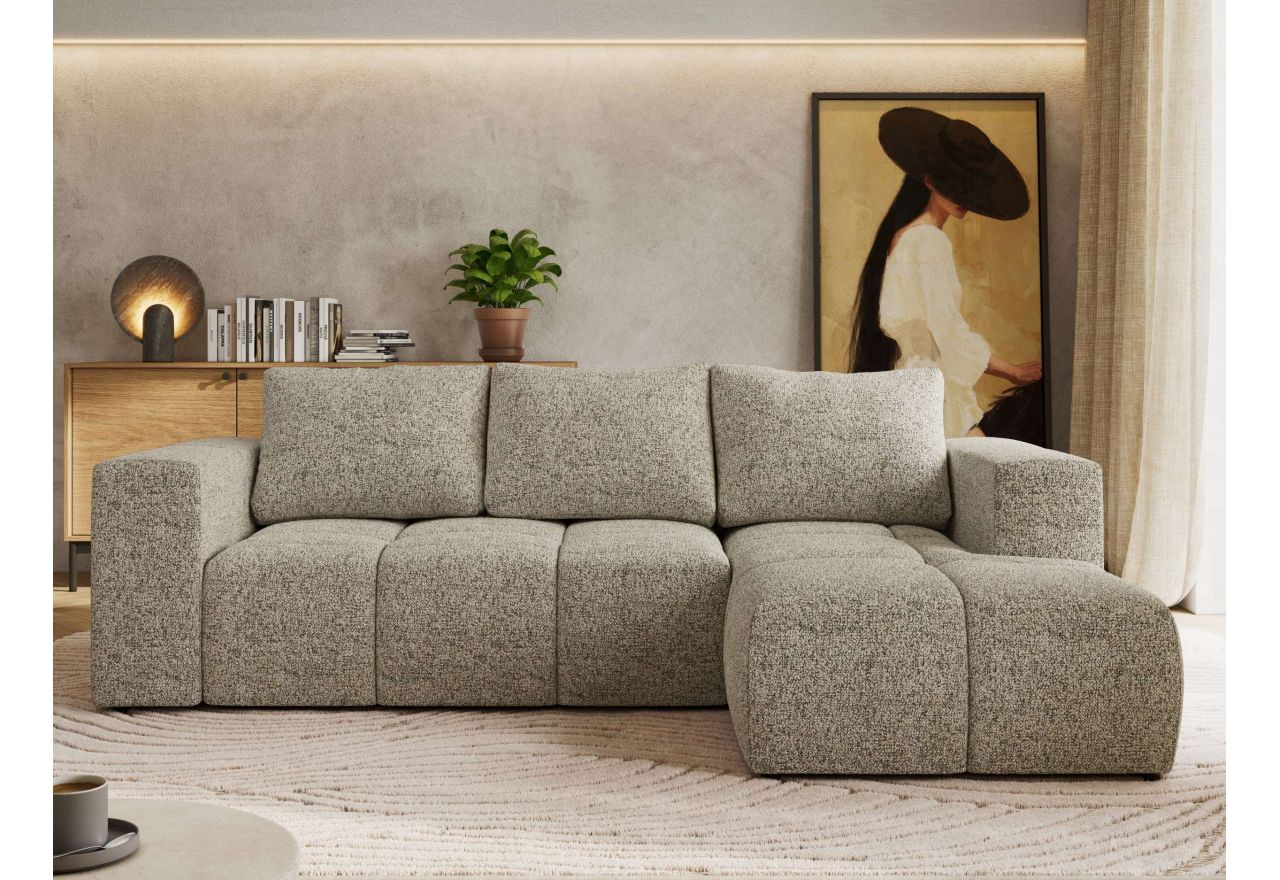 Narożnik MONIVA L - strona prawa - beżowy, struktura