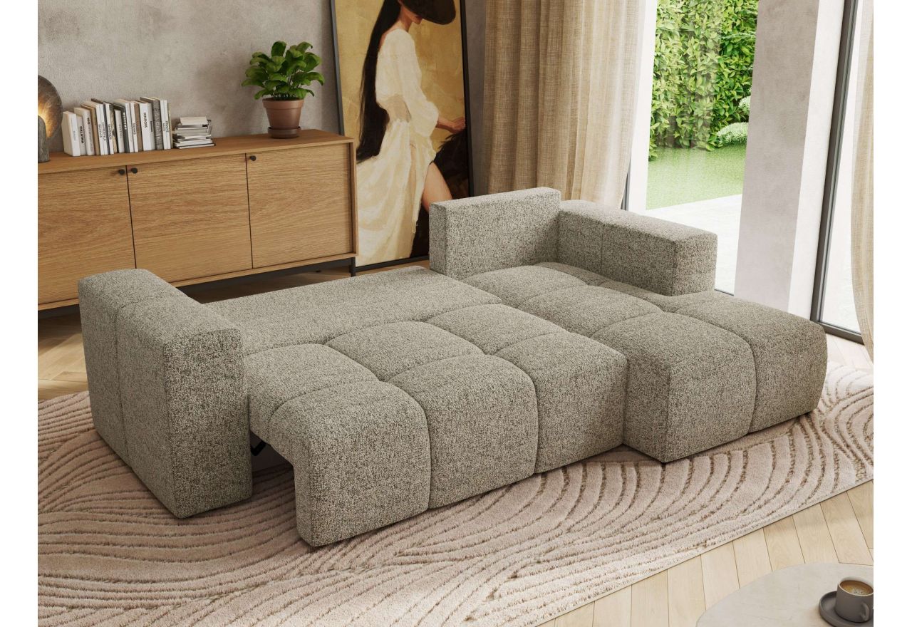 Narożnik MONIVA L - strona prawa - beżowy, struktura