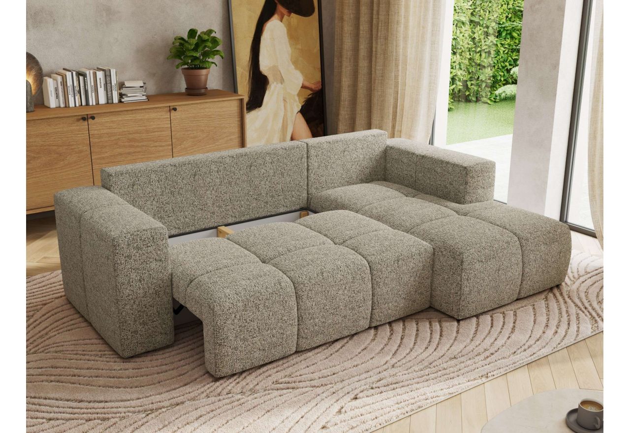 Narożnik MONIVA L - strona prawa - beżowy, struktura