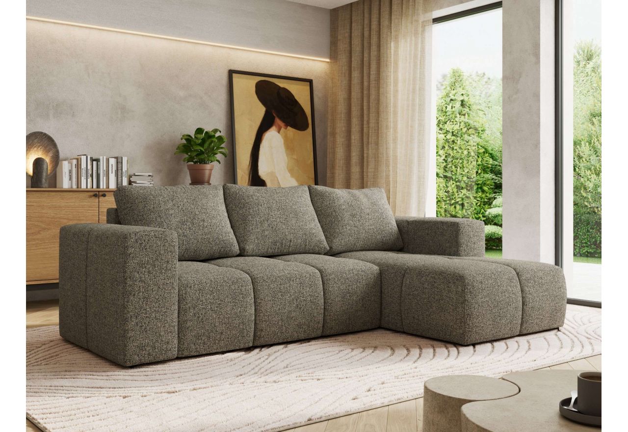 Narożnik MONIVA L - strona prawa - szary, struktura