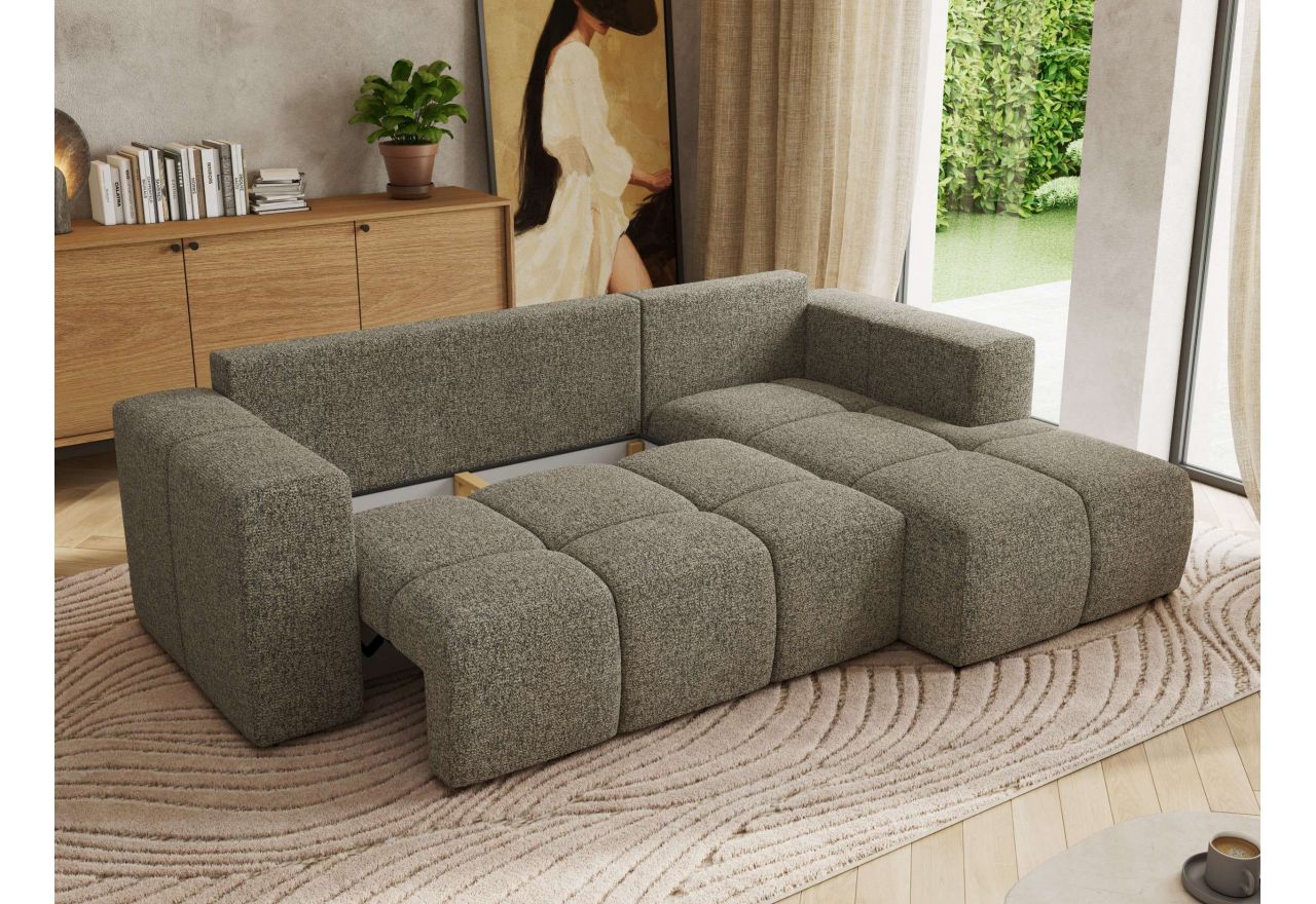 Narożnik MONIVA L - strona prawa - szary, struktura