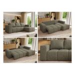 Narożnik MONIVA L - strona prawa - szary, struktura