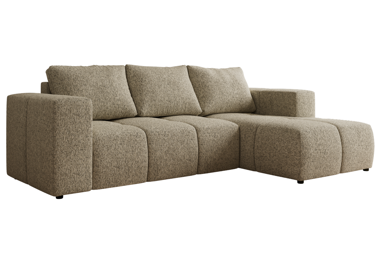 Narożnik MONIVA L - strona prawa - ciemnobeżowy, struktura