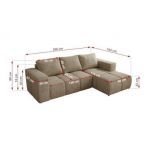 Narożnik MONIVA L - strona prawa - ciemnobeżowy, struktura