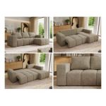 Narożnik MONIVA L - strona prawa - ciemnobeżowy, struktura