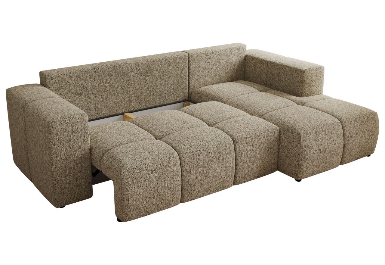 Narożnik MONIVA L - strona prawa - ciemnobeżowy, struktura