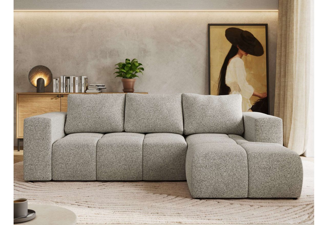 Narożnik MONIVA L - strona prawa - jasnoszary, struktura