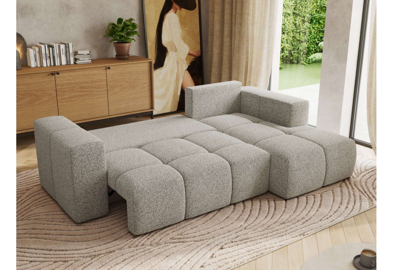 Narożnik MONIVA L - strona prawa - jasnoszary, struktura