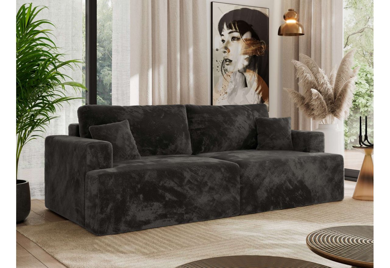 Sofa VIRELLA - ciemnoszary, plusz