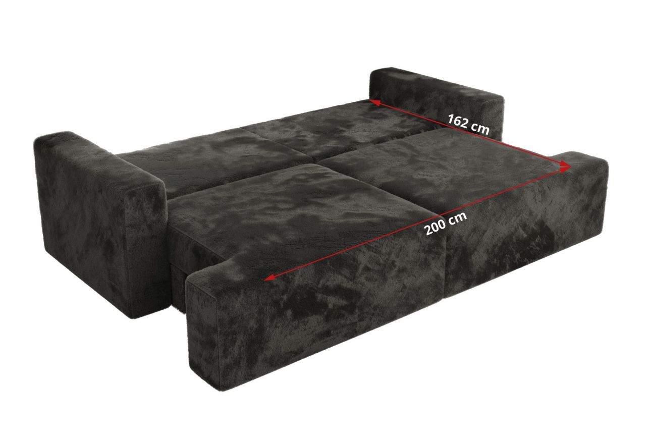 Sofa VIRELLA - ciemnoszary, plusz