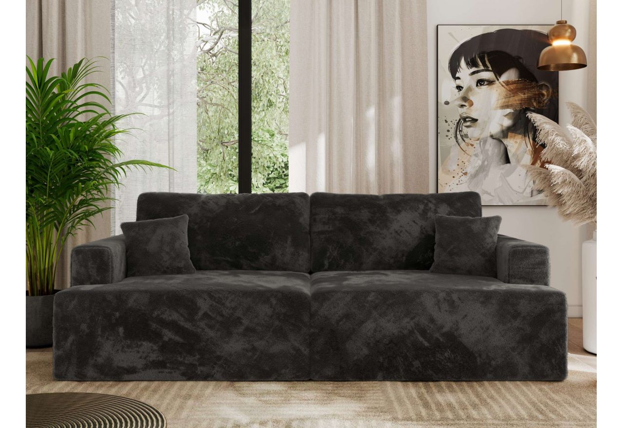 Sofa VIRELLA - ciemnoszary, plusz