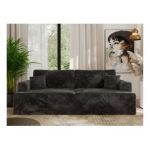 Sofa VIRELLA - ciemnoszary, plusz