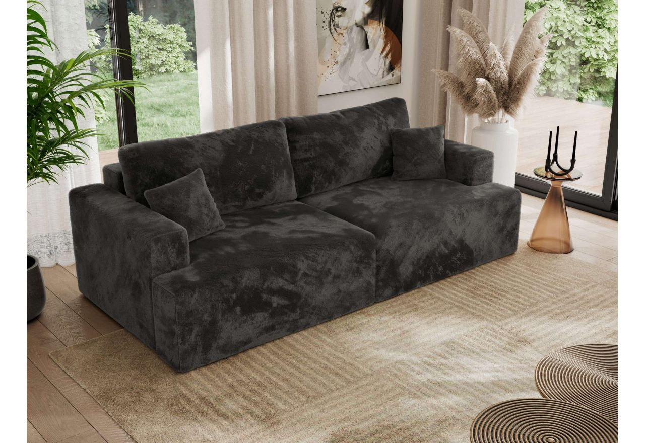 Sofa VIRELLA - ciemnoszary, plusz