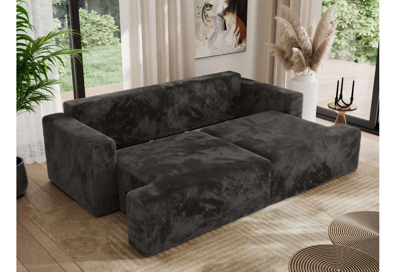 Sofa VIRELLA - ciemnoszary, plusz