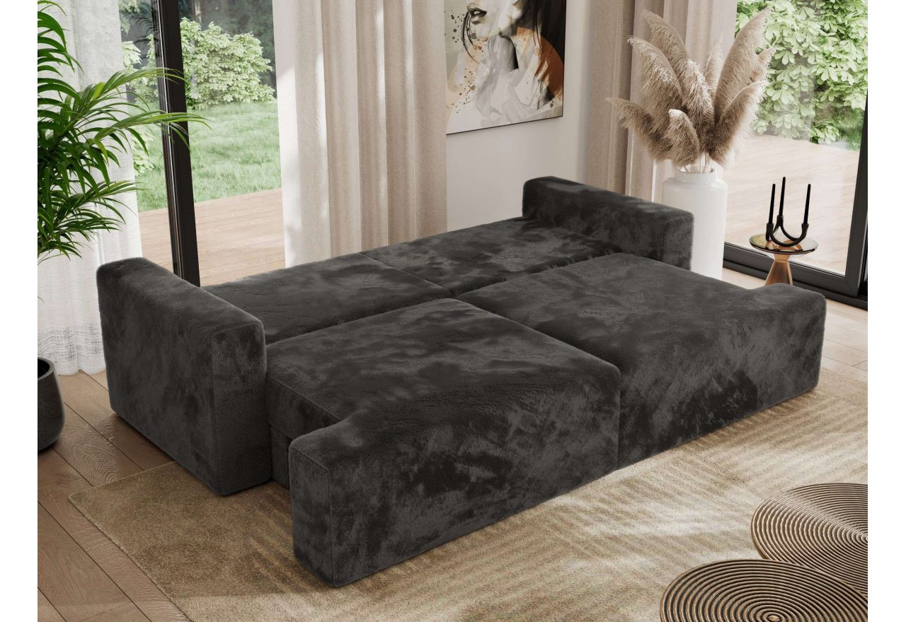 Sofa VIRELLA - ciemnoszary, plusz