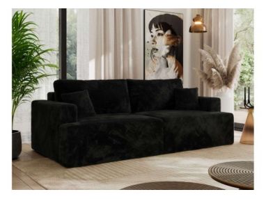 Sofa VIRELLA - czarny, plusz