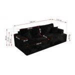 Sofa VIRELLA - czarny, plusz