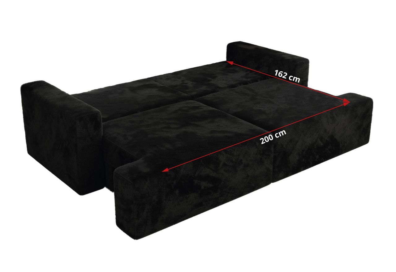 Sofa VIRELLA - czarny, plusz