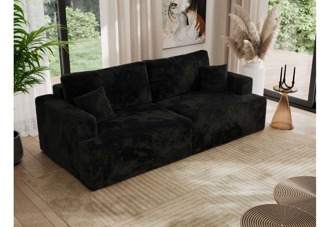 Sofa VIRELLA - czarny, plusz