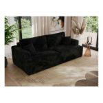Sofa VIRELLA - czarny, plusz