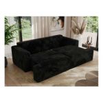 Sofa VIRELLA - czarny, plusz