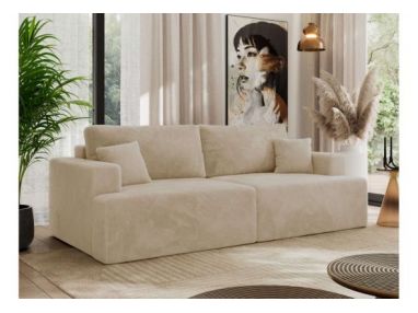 Sofa VIRELLA - kremowy, plusz