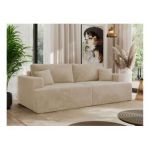 Sofa VIRELLA - kremowy, plusz