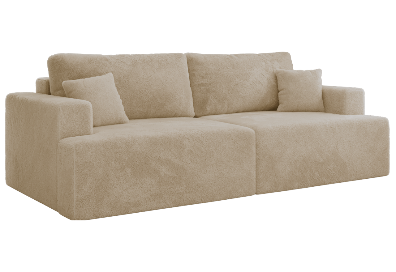 Sofa VIRELLA - kremowy, plusz