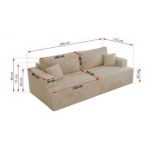 Sofa VIRELLA - kremowy, plusz