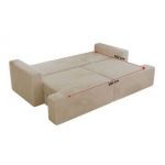 Sofa VIRELLA - kremowy, plusz