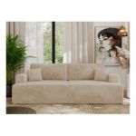Sofa VIRELLA - kremowy, plusz