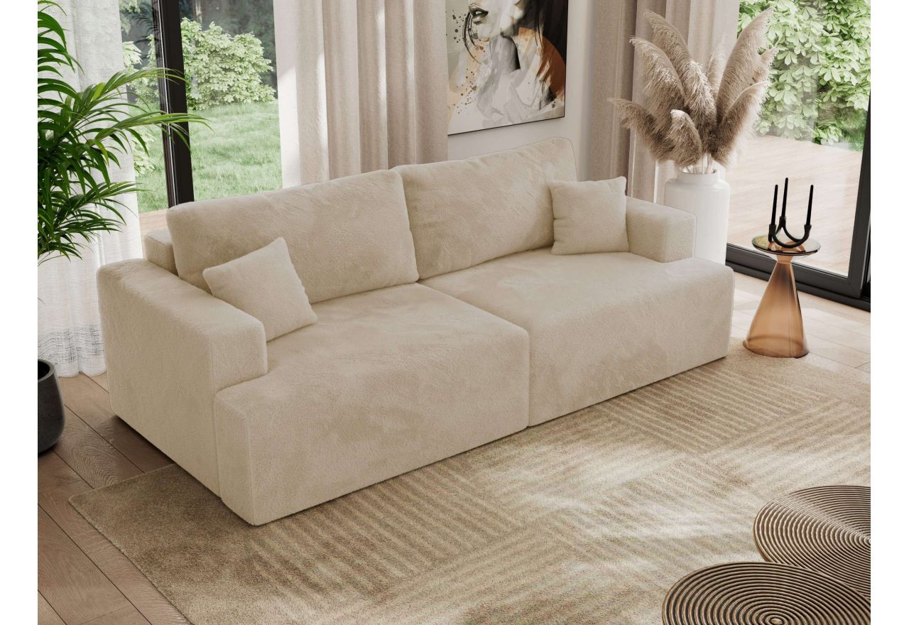 Sofa VIRELLA - kremowy, plusz