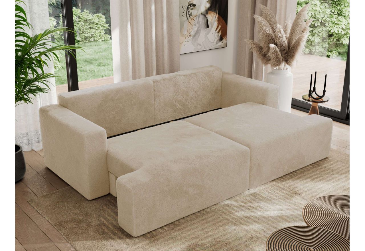 Sofa VIRELLA - kremowy, plusz