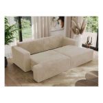 Sofa VIRELLA - kremowy, plusz