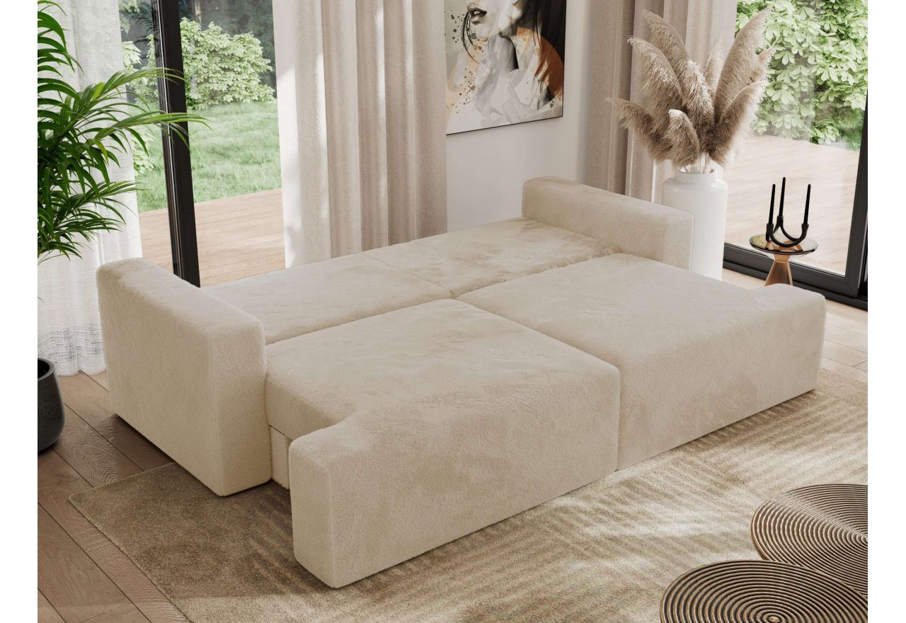 Sofa VIRELLA - kremowy, plusz