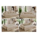 Sofa VIRELLA - kremowy, plusz