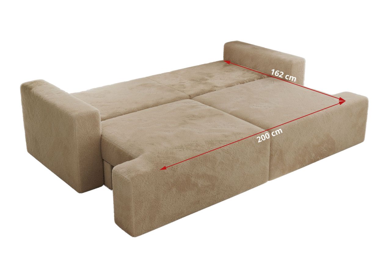 Sofa VIRELLA - beżowy, plusz