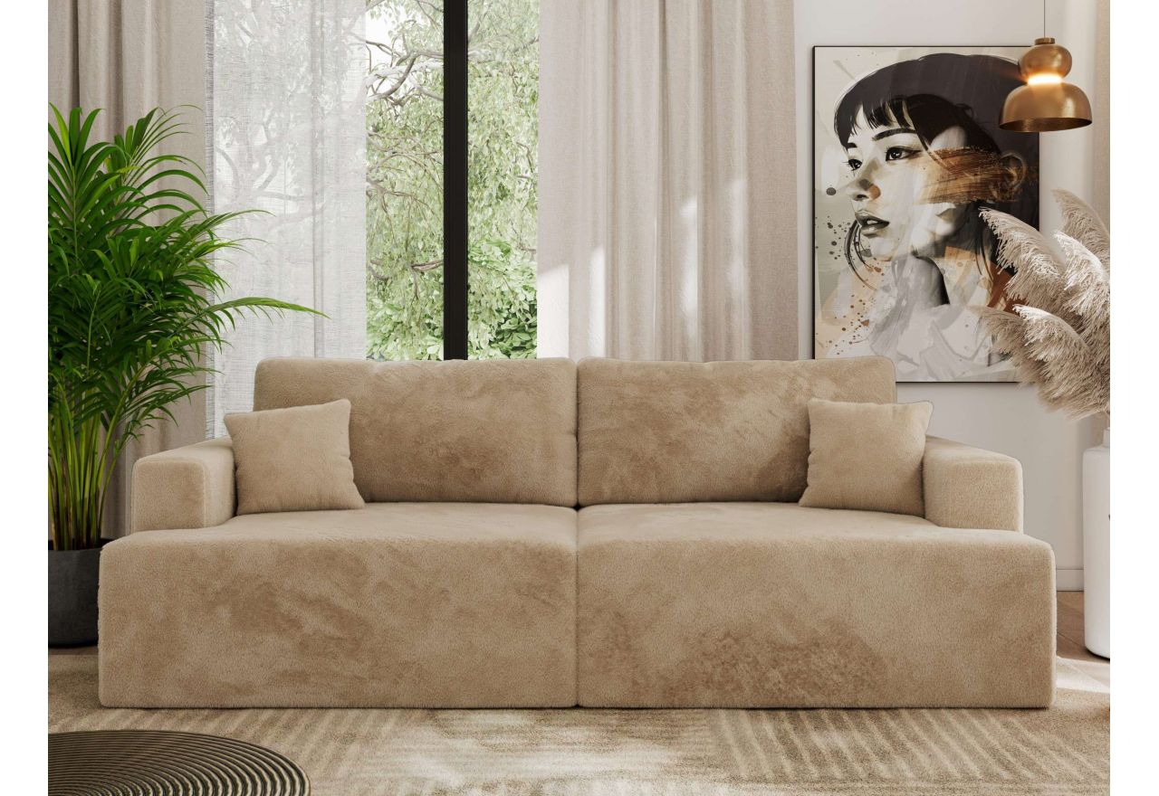 Sofa VIRELLA - beżowy, plusz