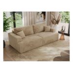 Sofa VIRELLA - beżowy, plusz