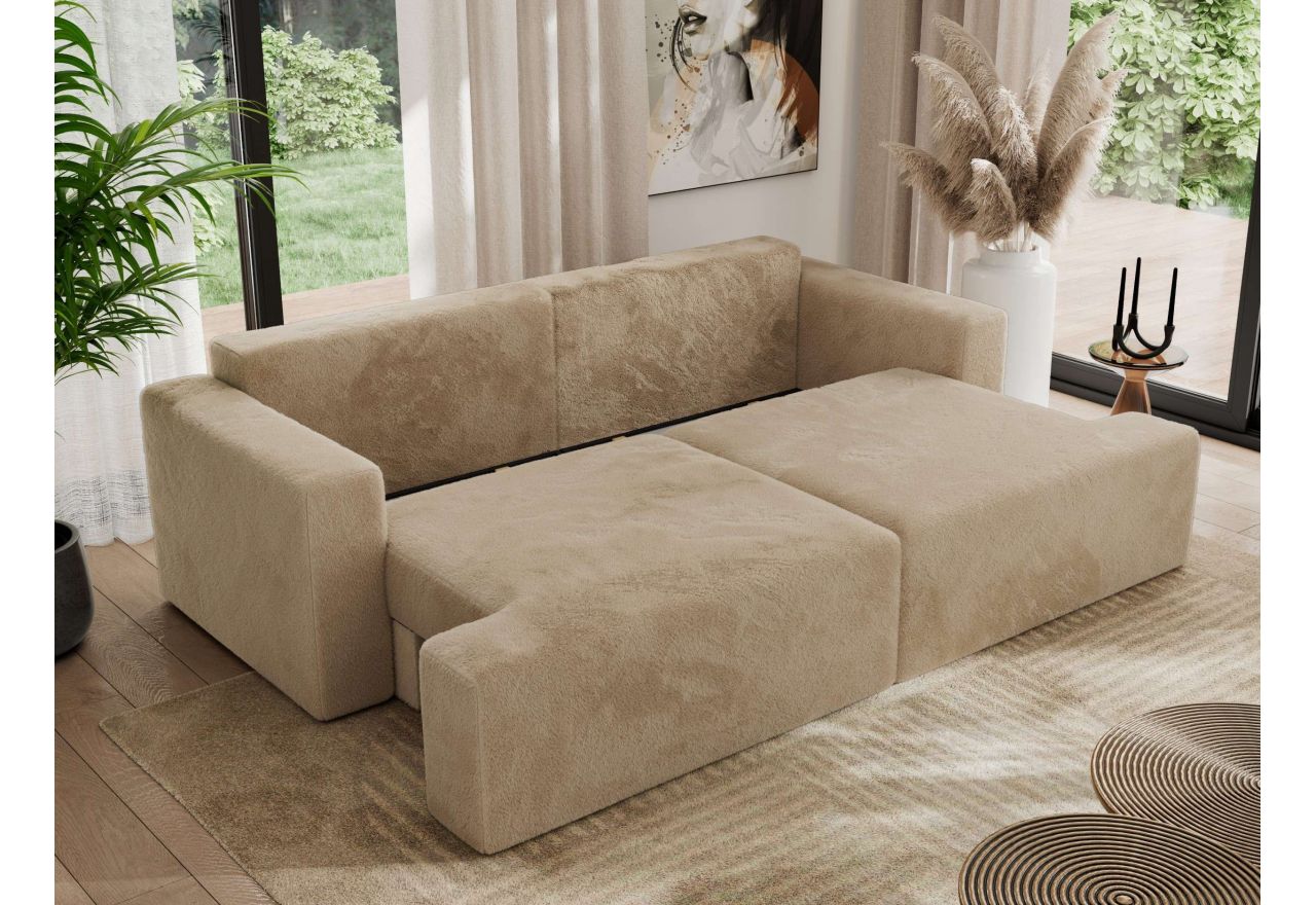 Sofa VIRELLA - beżowy, plusz