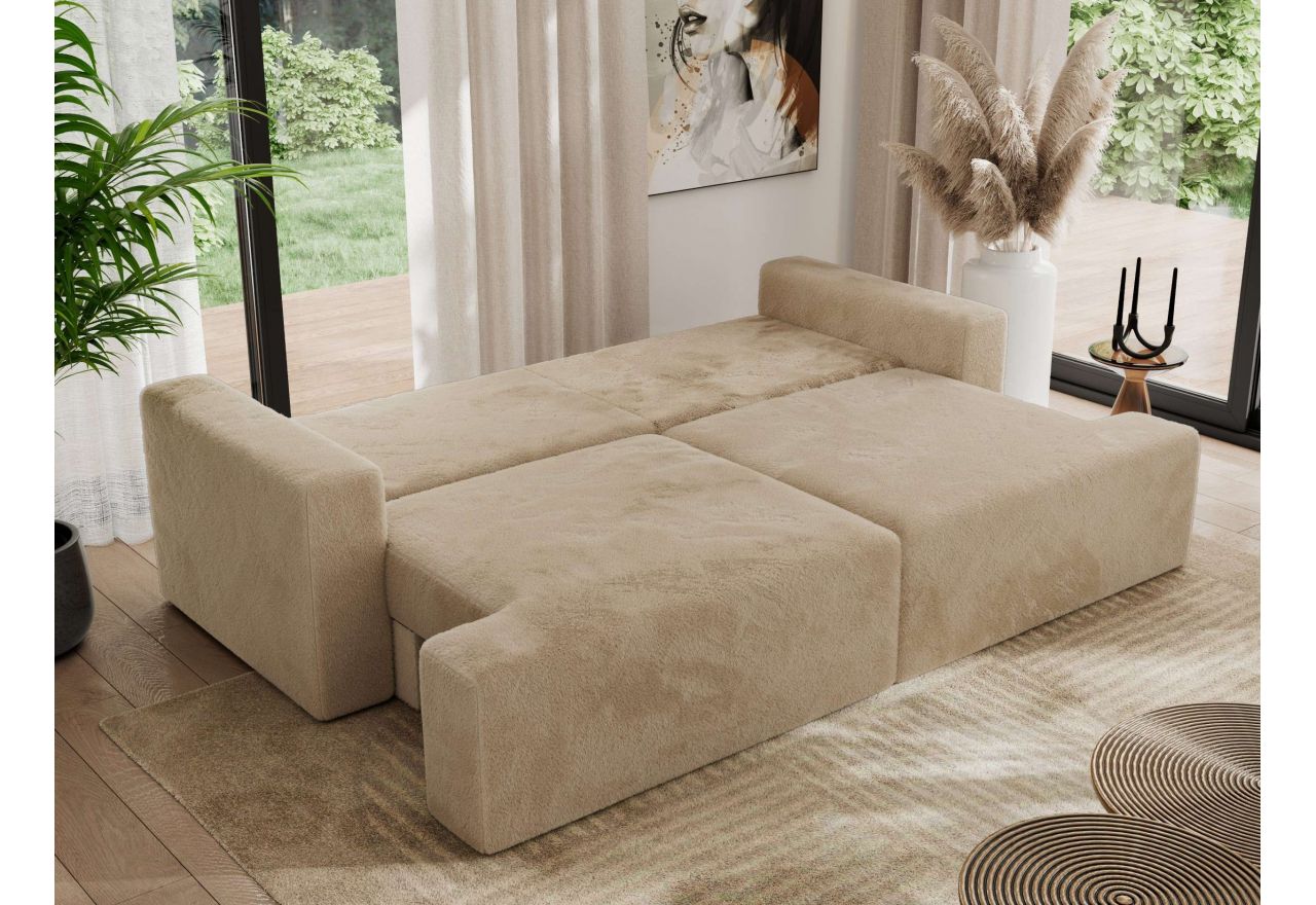 Sofa VIRELLA - beżowy, plusz