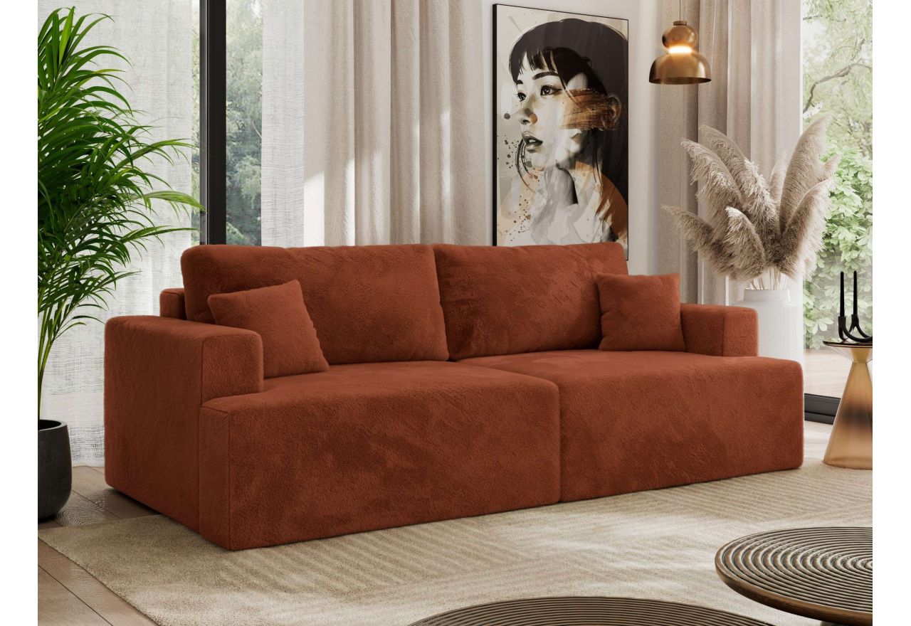 Sofa VIRELLA - pomarańczowy, plusz
