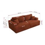 Sofa VIRELLA - pomarańczowy, plusz